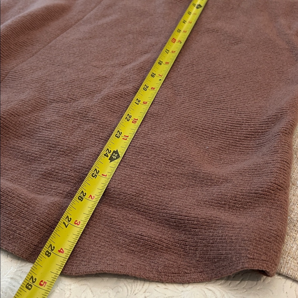 Oversized Brown Sweater Tunic Turtleneck Ribbed Texture Drop Shoulder Size XL - Picture 8 of 8